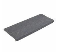 vidaXL Alfombrilla Autoadhesiva de Escalera 15 uds, Alfombra Antideslizante, Protector Amortiguación de Peldaño, Tela Gris 65x24,5x3,5 cm