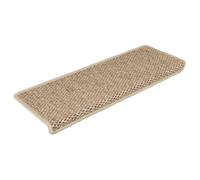 vidaXL Alfombrilla Autoadhesiva de Escalera 15 uds, Alfombrilla con Aspecto de Sisal, Protector Antideslizante de Peldaño, Tela Arena 65x21x4 cm