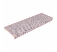vidaXL Alfombrilla Autoadhesiva de Escalera 15 uds, Alfombrilla con Aspecto de Sisal, Protector Antideslizante de Peldaño, Tela Rosa 65x21x4 cm
