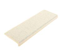 vidaXL Alfombrilla Autoadhesiva de Escalera 15 uds, Alfombrilla con Aspecto de Sisal, Protector Antideslizante de Peldaño, Tela Crema 65x21x4 cm