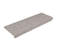 vidaXL Alfombrilla Autoadhesiva de Escalera 15 uds, Alfombrilla con Aspecto de Sisal, Protector Antideslizante de Peldaño, Tela Plateado 65x21x4 cm