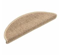 vidaXL Alfombrilla Autoadhesiva de Escalera 15 uds, Alfombrilla con Aspecto de Sisal, Protector Antideslizante de Peldaño, Tela Arena 56x17x3 cm