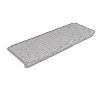 vidaXL Alfombrilla Autoadhesiva de Escalera 15 uds, Alfombrilla con Aspecto de Sisal, Protector Antideslizante de Peldaño, Tela Platina 65x21x4 cm
