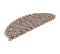 vidaXL Alfombrilla Autoadhesiva de Escalera 15 uds, Alfombrilla con Aspecto Sisal, Protector Antideslizante de Peldaño, Tela Beige Oscuro 65x21x4 cm
