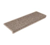 vidaXL Alfombrilla Autoadhesiva de Escalera 15 uds, Alfombrilla con Aspecto Sisal, Protector Antideslizante de Peldaño, Tela Beige Oscuro 65x21x4 cm