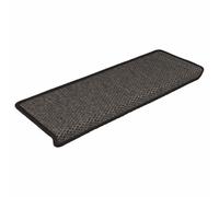 vidaXL Alfombrilla Autoadhesiva de Escalera 15 uds, Alfombrilla con Aspecto Sisal, Protector Antideslizante de Peldaño, Tela Gris Antracita 65x21x4 cm