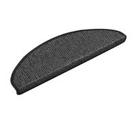 vidaXL Alfombrilla Autoadhesiva de Escalera 15 uds, Alfombrilla con Aspecto Sisal, Protector Antideslizante de Peldaño, Tela Gris Antracita 65x21x4 cm