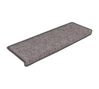 vidaXL Alfombrilla Autoadhesiva de Escalera 15 uds, Alfombrilla con Aspecto Sisal, Protector Antideslizante de Peldaño, Tela Gris y Beige 65x21x4 cm