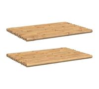 vidaXL Alfombrillas de baño 2 Unidades bambú 70x50 cm