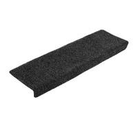 vidaXL Alfombrillas de Escalera 10 uds, Alfombra Antideslizante, Protector de Peldaño, Alfombrilla Adhesiva, Tela Punzonada Negro 65x21x4 cm
