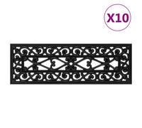 vidaXL Alfombrillas de escalera de goma 10 uds goma 25x75 cm