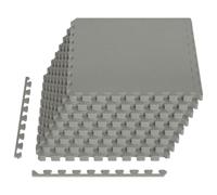 vidaXL Alfombrillas de Piso 24 pcs Gris 8,64 m² Espuma EVA, Mats para Gimnasio en casa, Garaje, Modernos, Puzzle interconectados, Resistentes al Agua, reducen Ruido