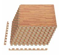 vidaXL Alfombrillas de Piso 24 pcs Madera 8,64 m² Espuma EVA, Mats para Gimnasio en casa, Garaje, Modernos, Puzzle interconectados, Resistentes al Agua, reducen Ruido