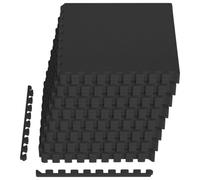 vidaXL Alfombrillas de Piso 24 pcs Negro 8,64 m² Espuma EVA, Mats para Gimnasio en casa, Garaje, Modernos, Puzzle interconectados, Resistentes al Agua, reducen Ruido