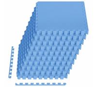 vidaXL Alfombrillas de Piso 40 pcs Azul 14,4 m² Espuma EVA, Mats para Gimnasio en casa, Garaje, Modernos, Puzzle interconectados, Resistentes al Agua, reducen Ruido