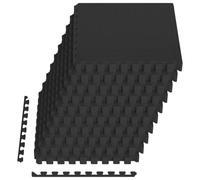 vidaXL Alfombrillas de Piso 40 pcs Negro 14,4 m² Espuma EVA, Mats para Gimnasio en casa, Garaje, Modernos, Puzzle interconectados, Resistentes al Agua, reducen Ruido