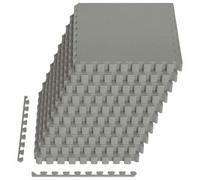 vidaXL Alfombrillas de Piso 50 pcs Gris 18 m² Espuma EVA, Mats para Gimnasio en casa, Garaje, Modernos, Puzzle interconectados, Resistentes al Agua, reducen Ruido
