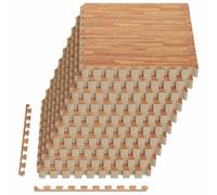 vidaXL Alfombrillas de Piso 50 pcs Madera 18 m² Espuma EVA, Mats para Gimnasio en casa, Garaje, Modernos, Puzzle interconectados, Resistentes al Agua, reducen Ruido