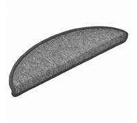 vidaXL Alfombrillas para escaleras 10 unidades 56x17x3 cm Gris oscuro semicircular