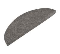 vidaXL Alfombrilla Autoadhesiva de Escalera 15 uds, Alfombra Antideslizante de Escalera, Protector de Peldaño, Tela Gris 56x17x3 cm