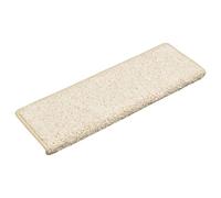 vidaXL Alfombrillas para escaleras 15 Unidades 65x21x4 cm Blanco Borde Rectangular