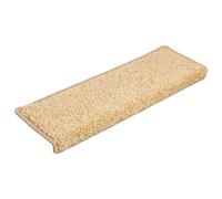 vidaXL Alfombrillas para escaleras 15 Unidades 65x21x4 cm Color Crema Borde Rectangular