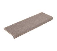 vidaXL Alfombrillas para escaleras 15 Unidades 65x21x4 cm Marrón Claro Borde Rectangular