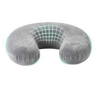 vidaXL Almohada con Almohada Gris 27 x 27 x 8,5 cm Terciopelo, Almohada de Viaje para el Cuello, cojín ergonómico, cómodo, Accesorios Ligeros de Soporte, Moderno, portátil