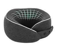 vidaXL Almohada con Almohada Gris Oscuro 28 x 28 x 14 cm Algodón, Almohada de Viaje para el Cuello, diseño Moderno, Tejido Transpirable, Fundas Removibles, Comodidad compacta para el hogar, vuelos o