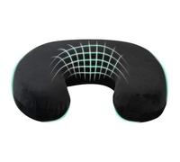 vidaXL Almohada con Almohada Negro 27 x 27 x 8 cm Terciopelo, Almohada de Viaje para el Cuello, cojín ergonómico, cómodo, Accesorios Ligeros de Soporte, Moderno, portátil