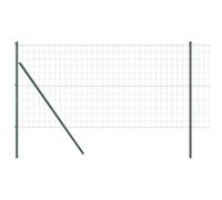 vidaXL Valla Euro – 1 x 10 m, 7 postes acero galvanizado, verde, resistente UV