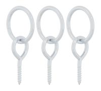 vidaXL Anillas de Enganche con Tornillos de Ojo 3 uds Acero Plateado, aro de Enganche de Caballo, Anillos de Enganche, Perno de argolla con argolla