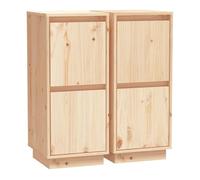 Vidaxl aparador 2 uds madera maciza de pino 31,5x34x75 cm