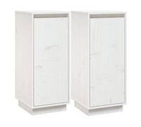 Vidaxl aparador 2 uds madera maciza de pino blanco 31,5x34x75 cm