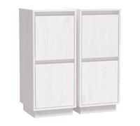 Vidaxl aparador 2 uds madera maciza de pino blanco 31,5x34x75 cm