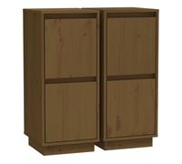Vidaxl aparador 2 uds madera maciza de pino marrón miel 31,5x34x75 cm