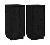 Vidaxl aparador 2 uds madera maciza de pino negro 31,5x34x75 cm
