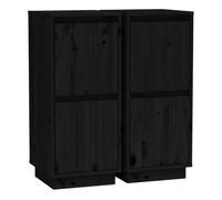 Vidaxl aparador 2 uds madera maciza de pino negro 31,5x34x75 cm
