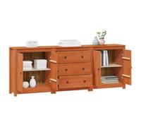 vidaXL Aparador 3 uds. Marrón Cera 210 x 35 x 80 cm Pino Macizo