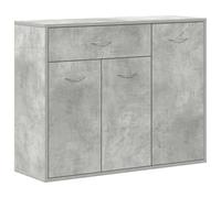 vidaXL Aparador de Madera Contrachapada Armario Auxiliar Cajonera Mueble Bajo Aparador Auxiliar para Salón Habitación Dormitorio Gris Hormigón