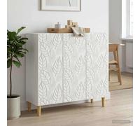 vidaXL Aparador Blanco 89 x 34,5 x 80 cm Madera de ingeniería, Sideboard Espacioso, Mueble Vintage, Organizador Rectangular para la Sala, Unidad Moderna de Comedor