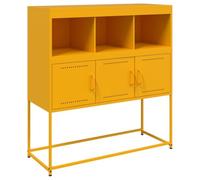 vidaXL Aparador Acero Amarillo Mostaza 100,5x39x107 cm, Armario Auxiliar, Mueble de almacenaje de Cocina, Armario de Pasillo, aparador de Comedor