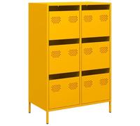 vidaXL Aparador Acero Amarillo Mostaza 68x39x101,5 cm, Armario para Libros, Armario Moderno para Libros, Armario estantería de Almacenamiento