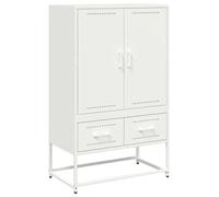 vidaXL Aparador Acero Blanco 68x39x111,5 cm, Armario Auxiliar, Mueble de almacenaje de Cocina, Armario de Pasillo, aparador de Comedor