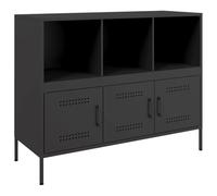 vidaXL Aparador Acero Negro 100,5x39x79 cm, Armario Auxiliar, Mueble de almacenaje de Cocina, Armario de Pasillo, aparador de Comedor