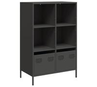 vidaXL Aparador y librería de acero negro 68x39x103,5 cm moderno