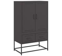vidaXL Aparador Acero Negro 68x39x111,5 cm, Armario Auxiliar, Mueble de almacenaje de Cocina, Armario de Pasillo, aparador de Comedor