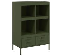 vidaXL Aparador Acero Verde Oliva 68x39x101,5 cm, Armario Auxiliar, Mueble de almacenaje de Cocina, Armario de Pasillo, aparador de Comedor