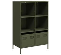 vidaXL Aparador Acero Verde Oliva 68x39x103,5 cm, librería, Estante y Mueble de Libros, Armario estantería de Libros, librerías