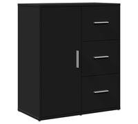 vidaXL Aparador, Alacena Alta con Almacenamiento, Armario Auxiliar de Buffet, Mueble para Salón Cocina Pasillo, Madera de Ingeniería Negro